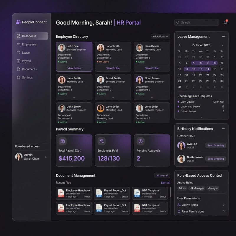 HR Portal & Employee Management — SaaS & Web Apps